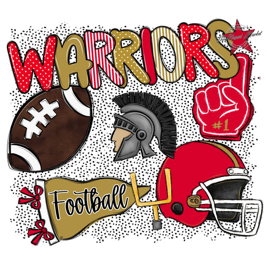 Warriors Football Spirit-Red & Gold