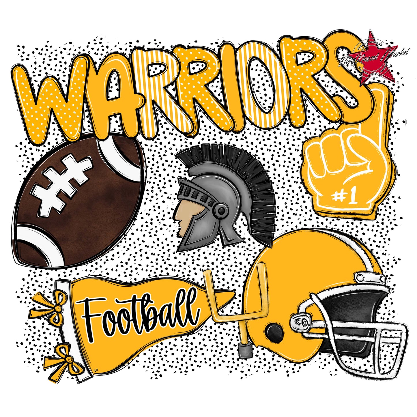Warriors Football Spirit-Yellow
