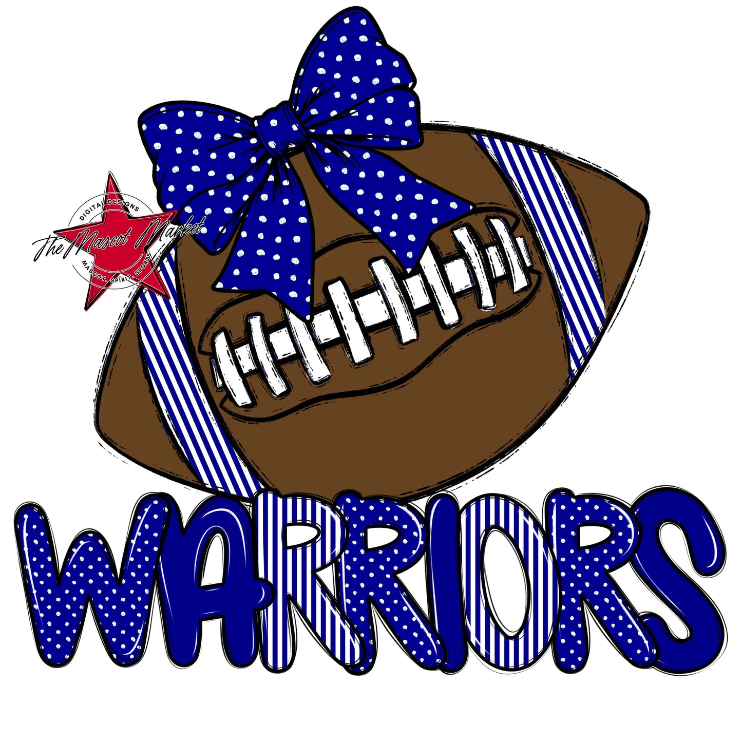 Warriors Football Spirit Design-Blue