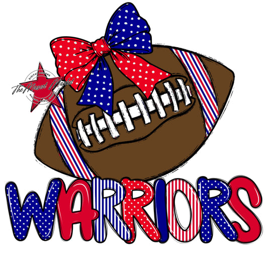 Warriors Football Spirit Design-Blue & Red