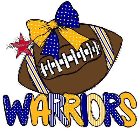Warriors Football Spirit Design-Blue & Yellow