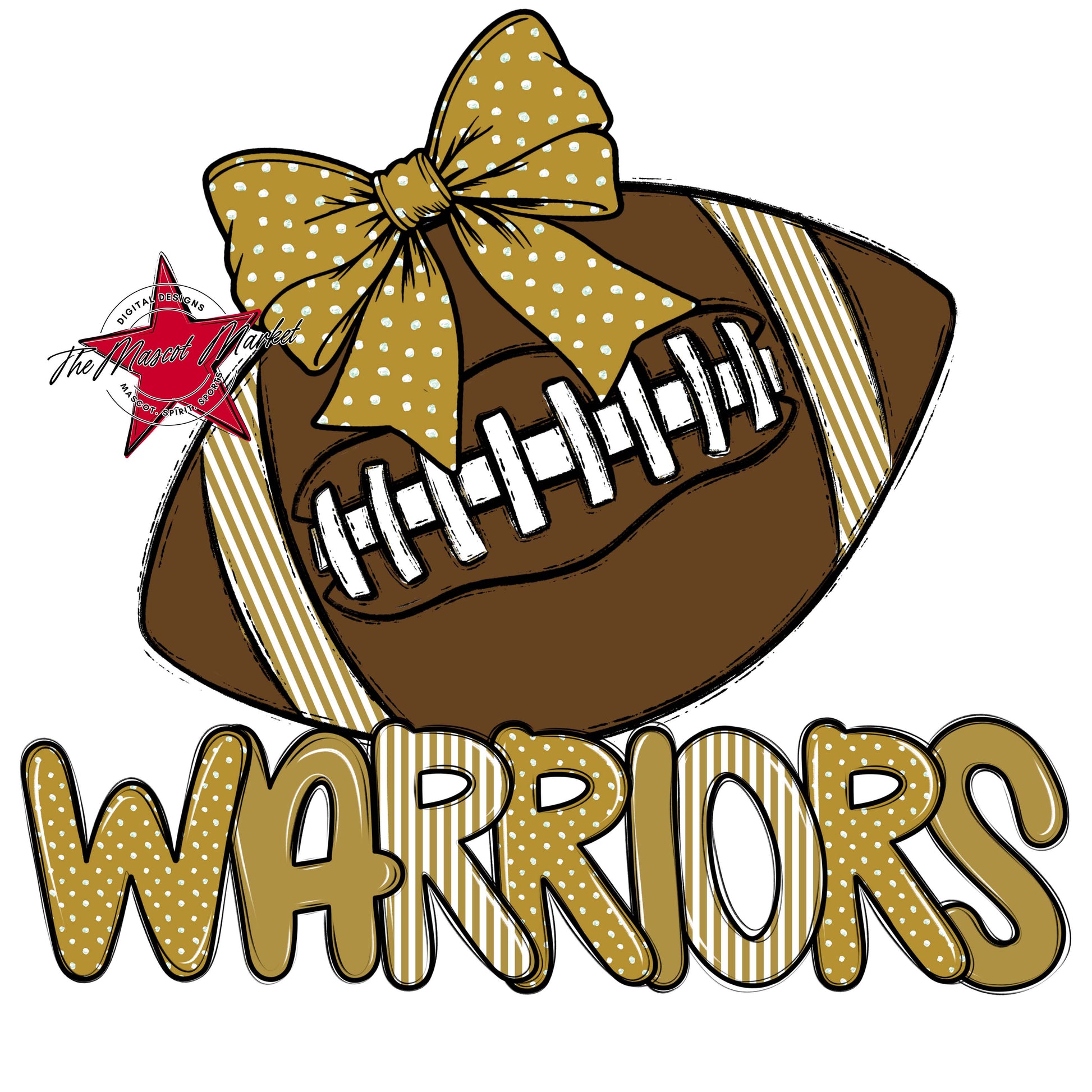 Warriors Football Spirit Design-Gold