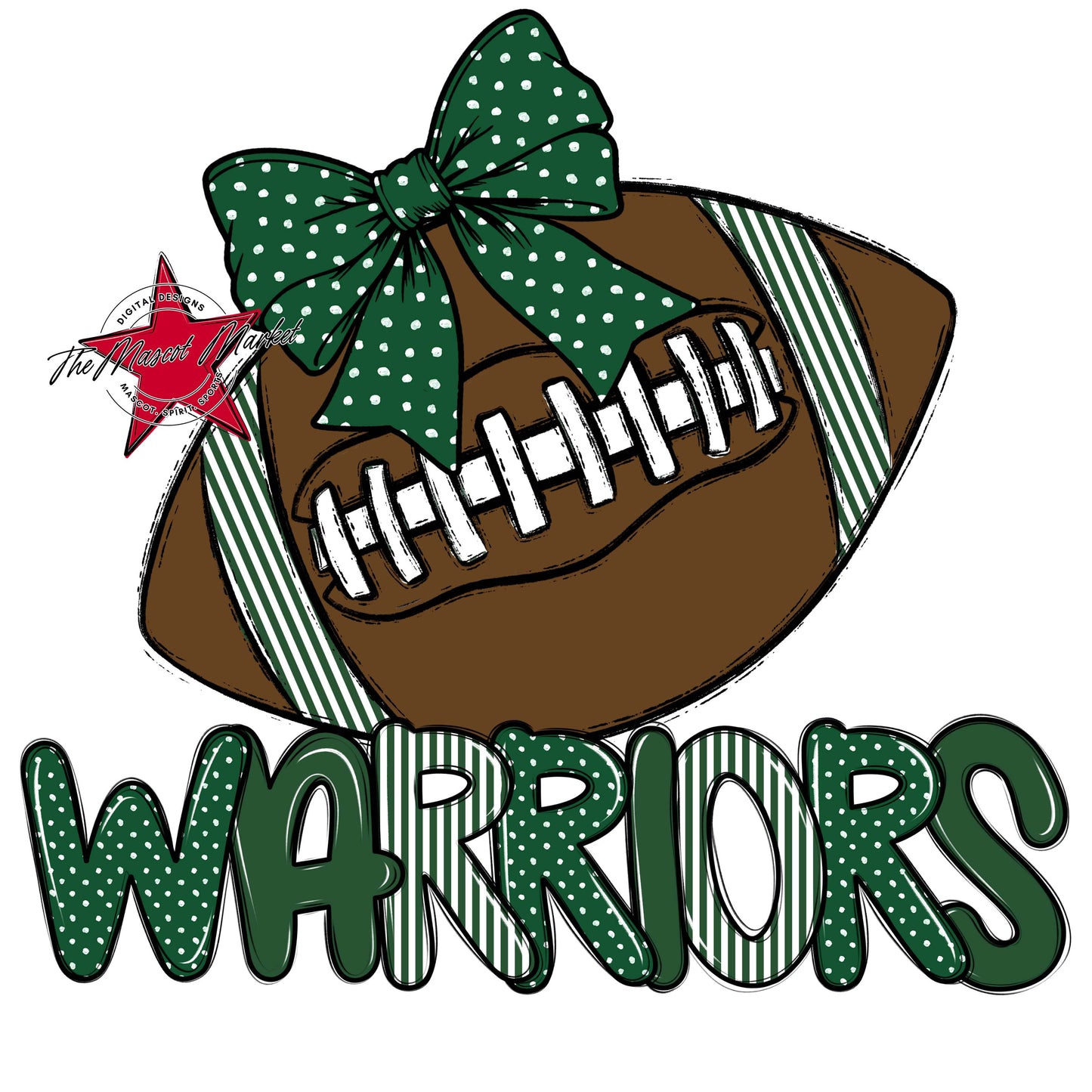Warriors Football Spirit Design-Green