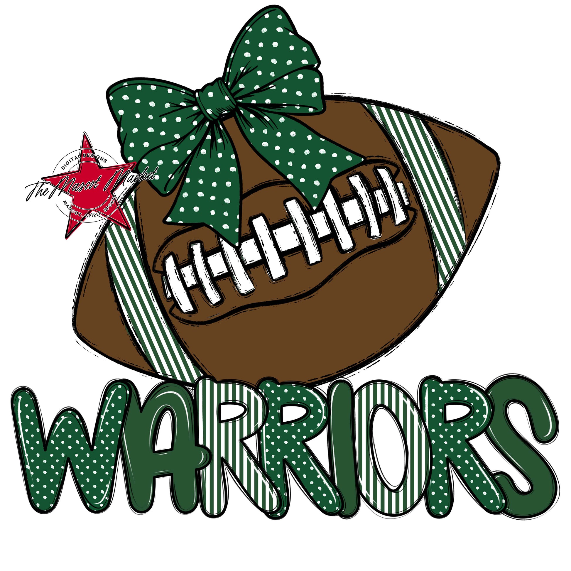 Warriors Football Spirit Design-Green