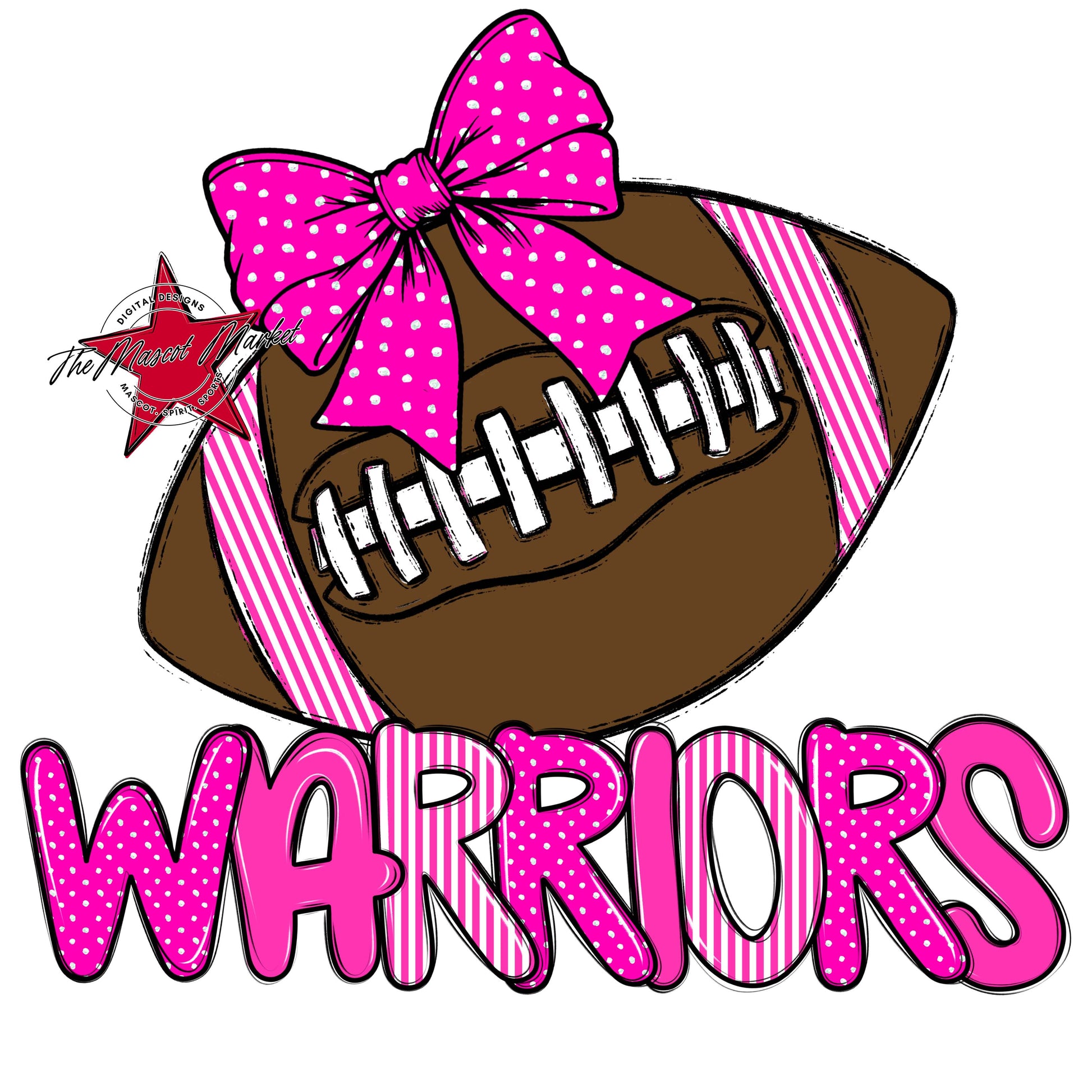 Warriors Football Spirit Design-Pink