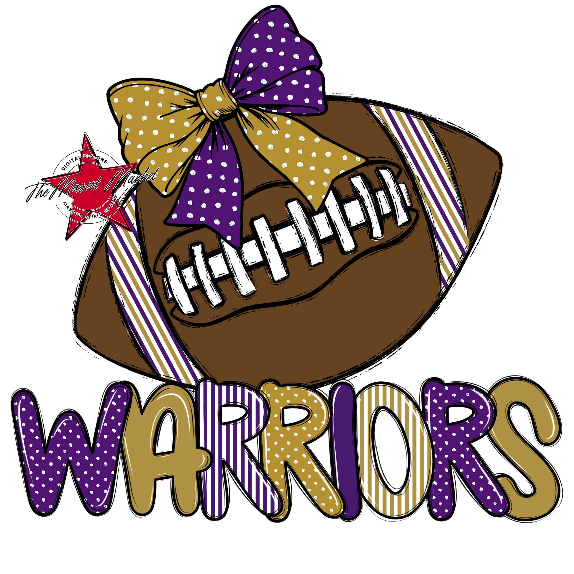 Warriors Football Spirit Design-Purple & Gold