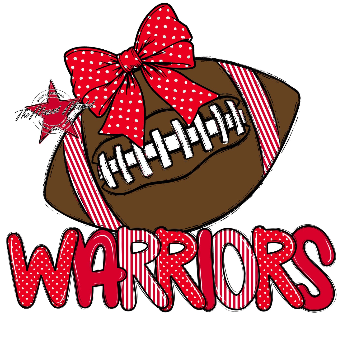 Warriors Football Spirit Design-Red