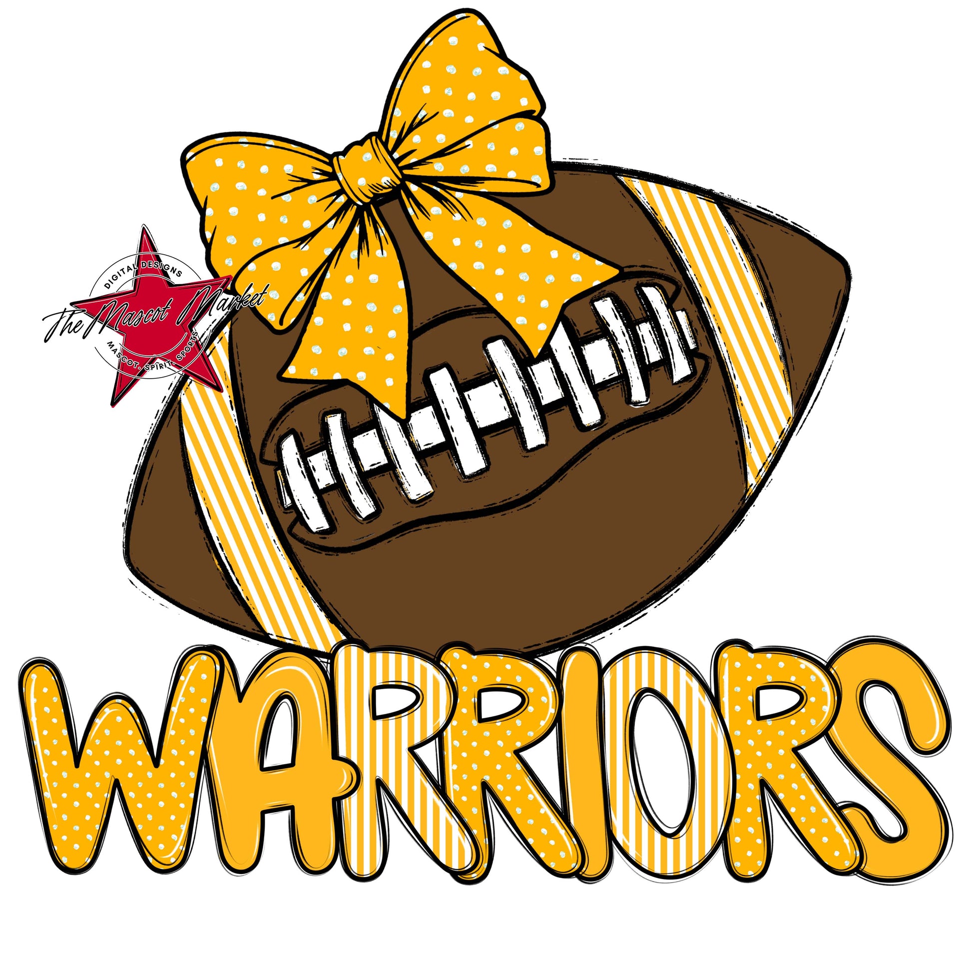 Warriors Football Spirit Design-Yellow