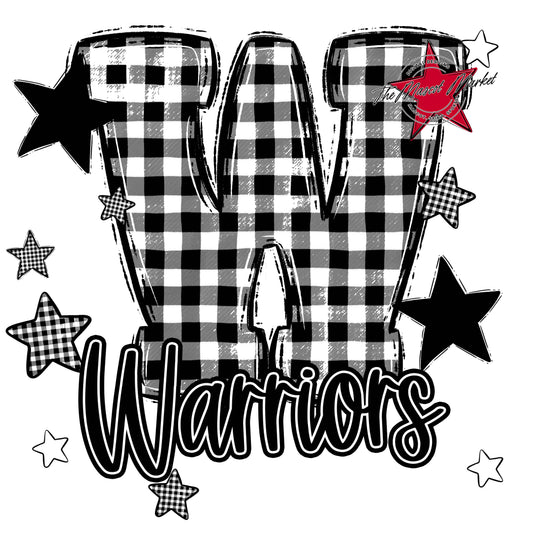 Warriors Plaid Star Design-Black