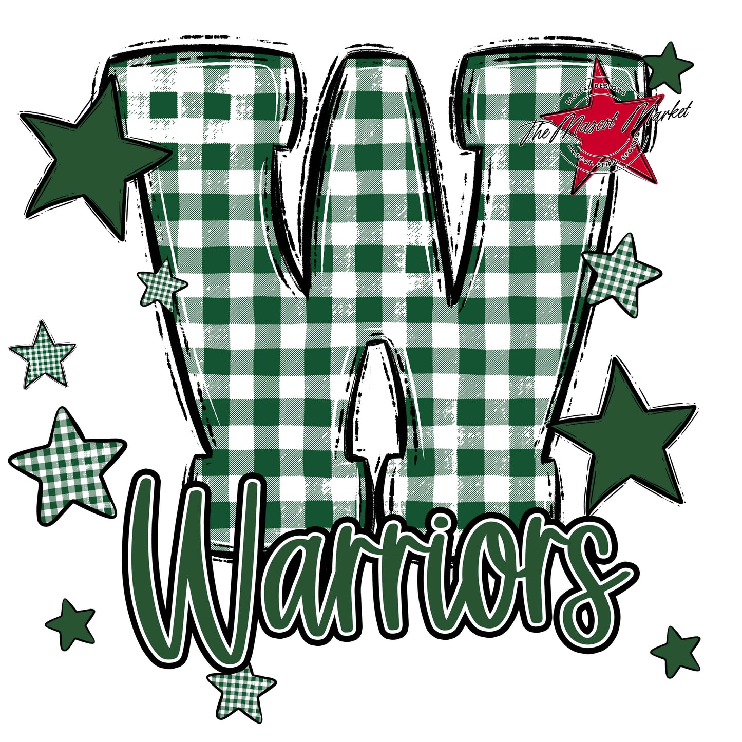 Warriors Plaid Star Design-Green