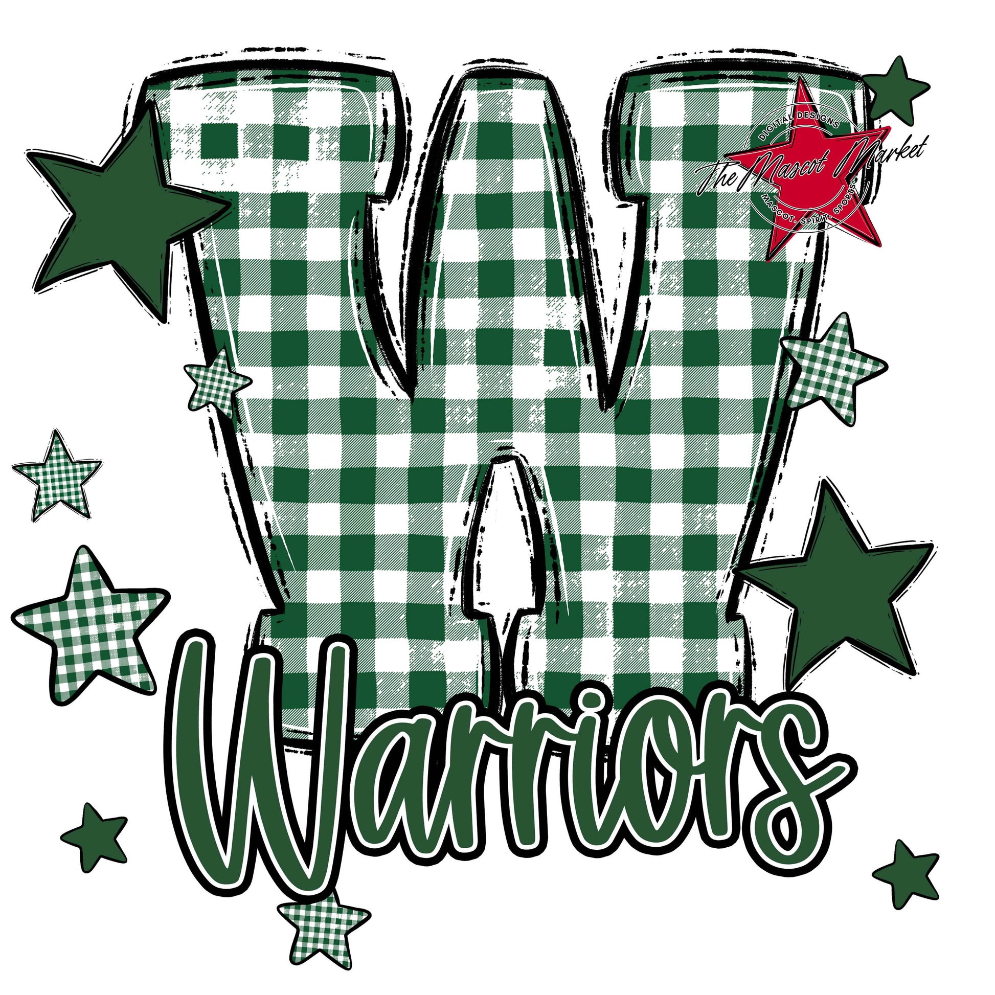 Warriors Plaid Star Design-Green