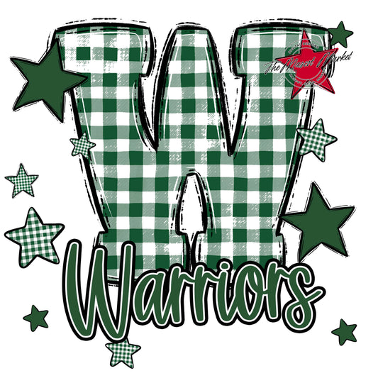 Warriors Plaid Star Design-Green