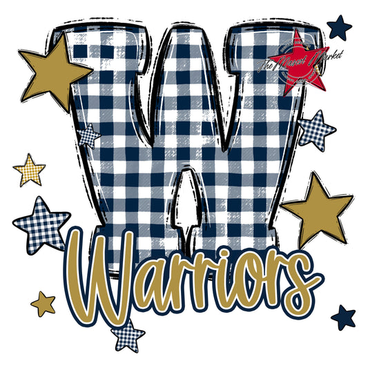 Warriors Plaid Star Design-Navy & Gold