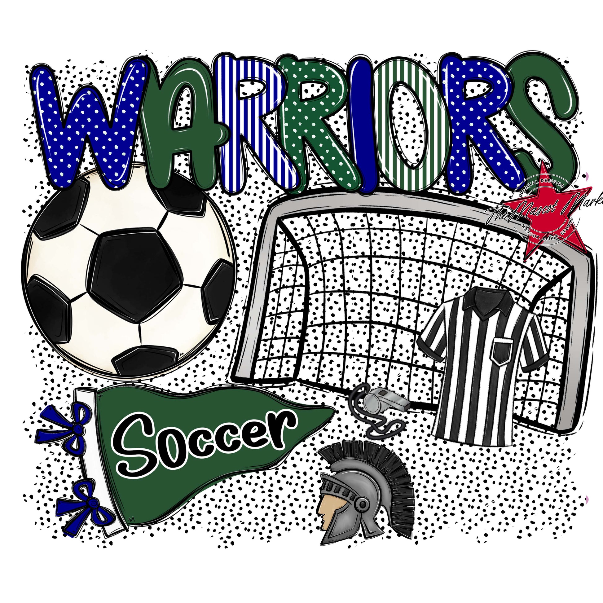 Warriors Soccer Spirit-Blue & Green