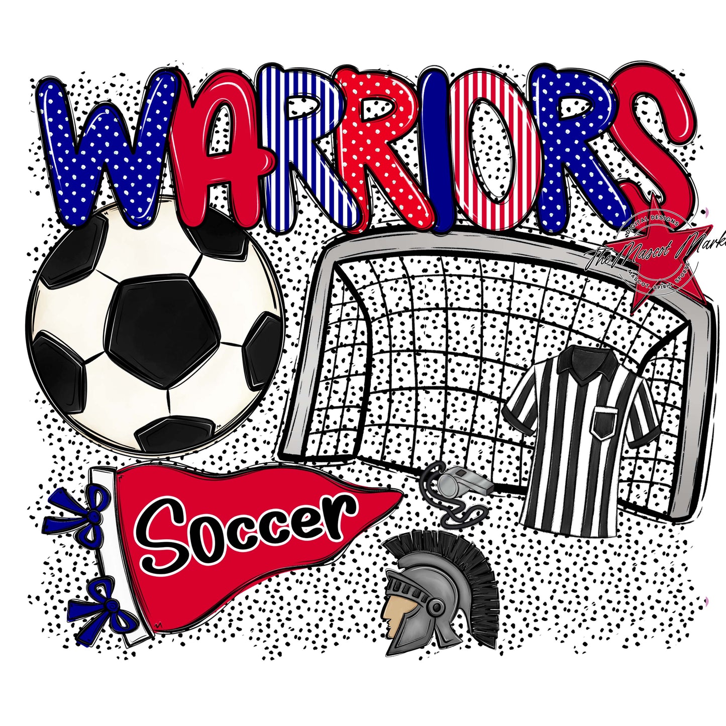 Warriors Soccer Spirit-Blue & Red