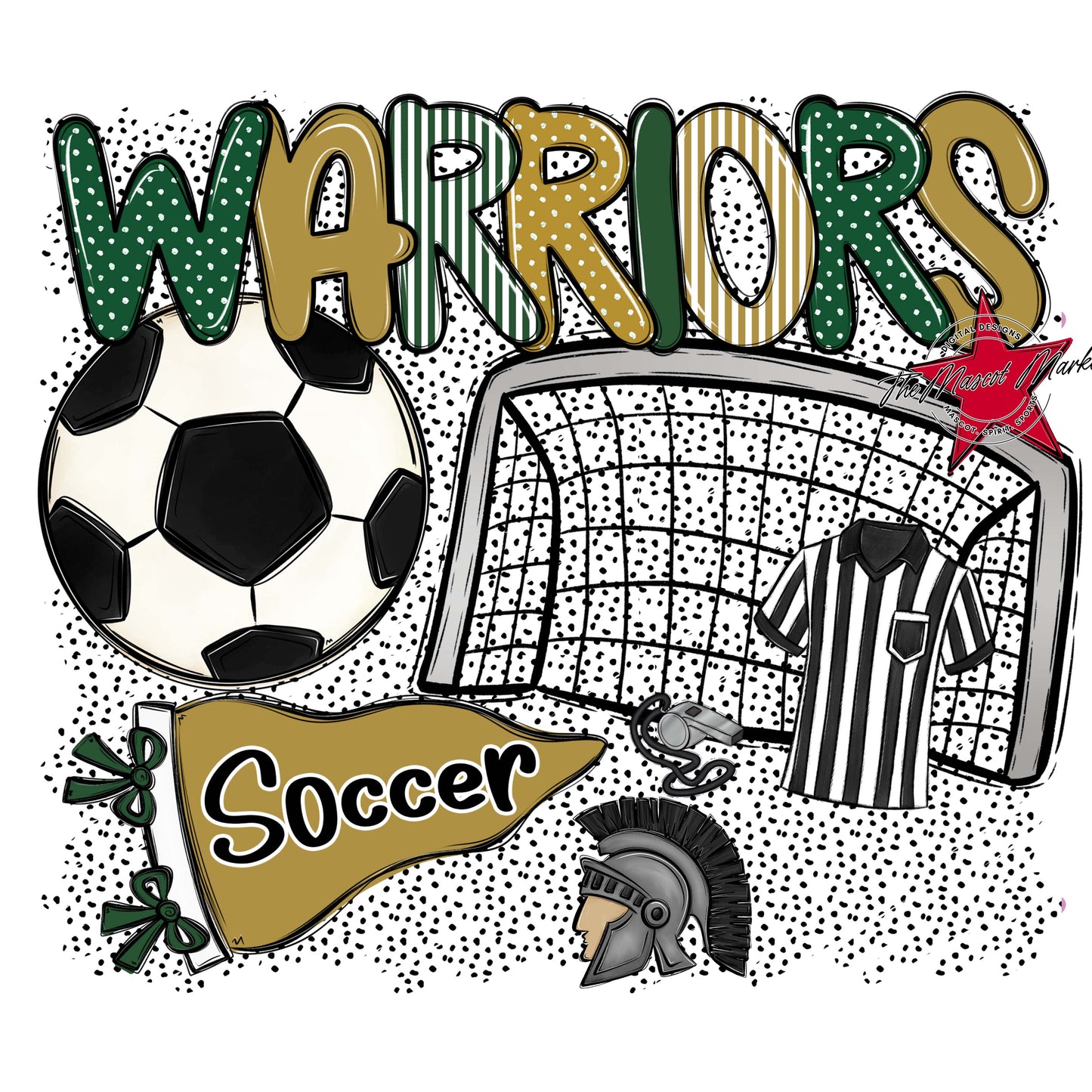 Warriors Soccer Spirit-Green & Gold