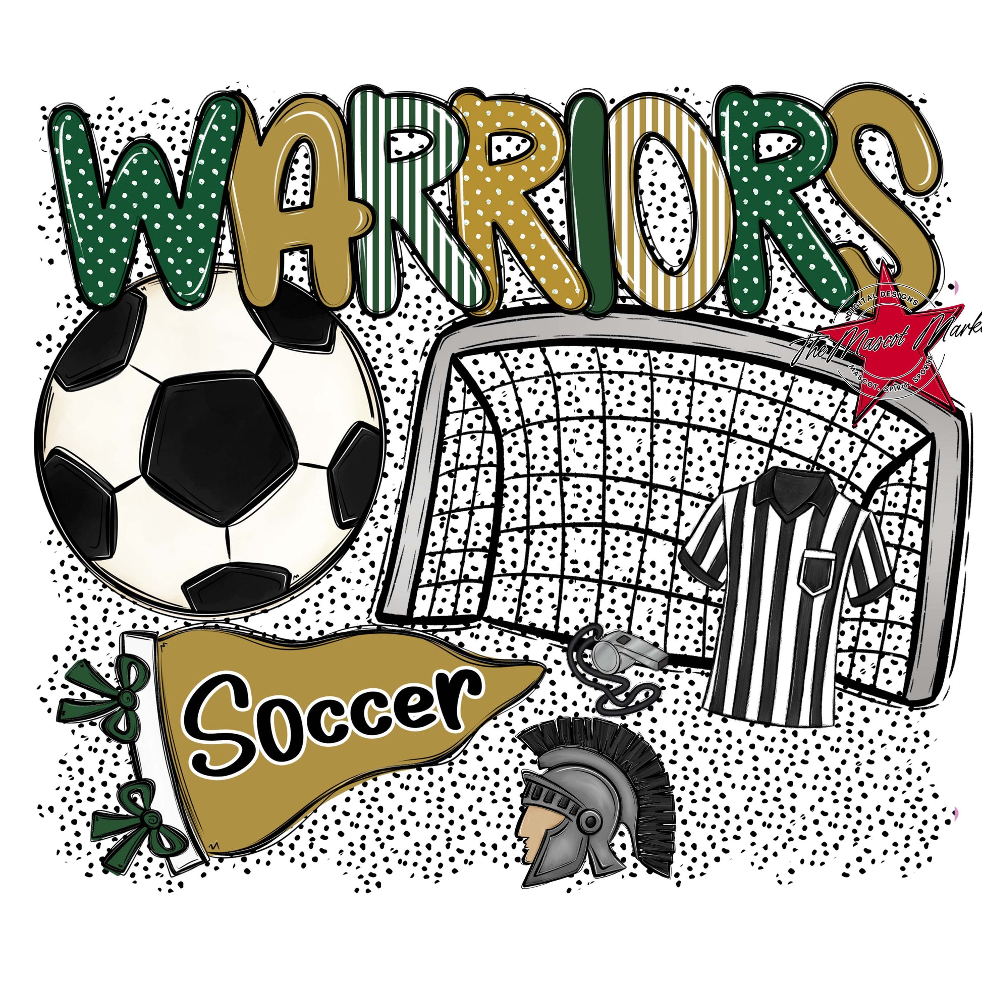 Warriors Soccer Spirit-Green & Gold
