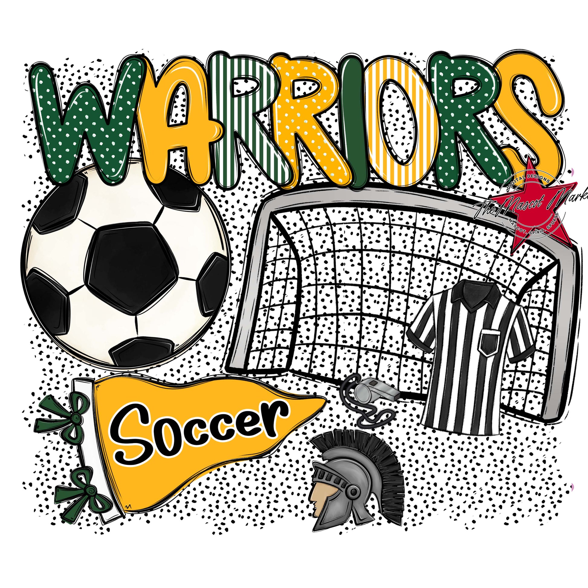 Warriors Soccer Spirit-Green & Yellow