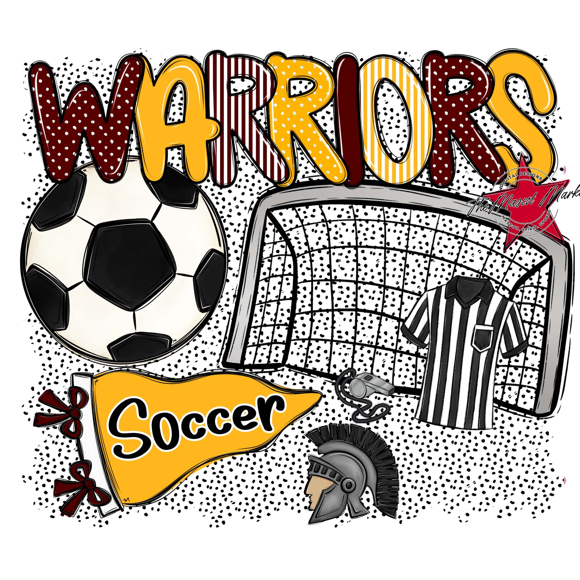 Warriors Soccer Spirit-Maroon & Yellow