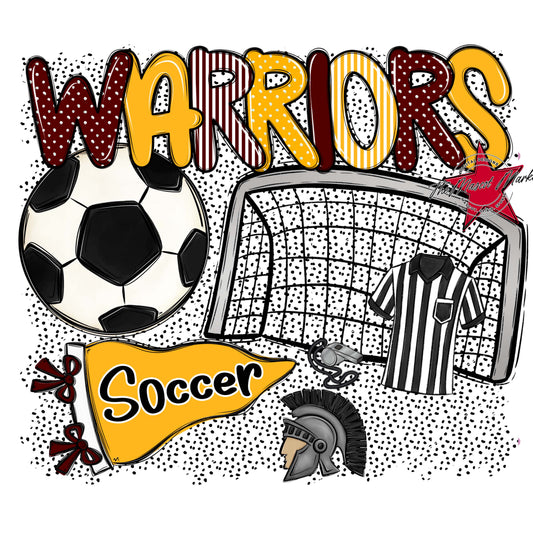 Warriors Soccer Spirit-Maroon & Yellow