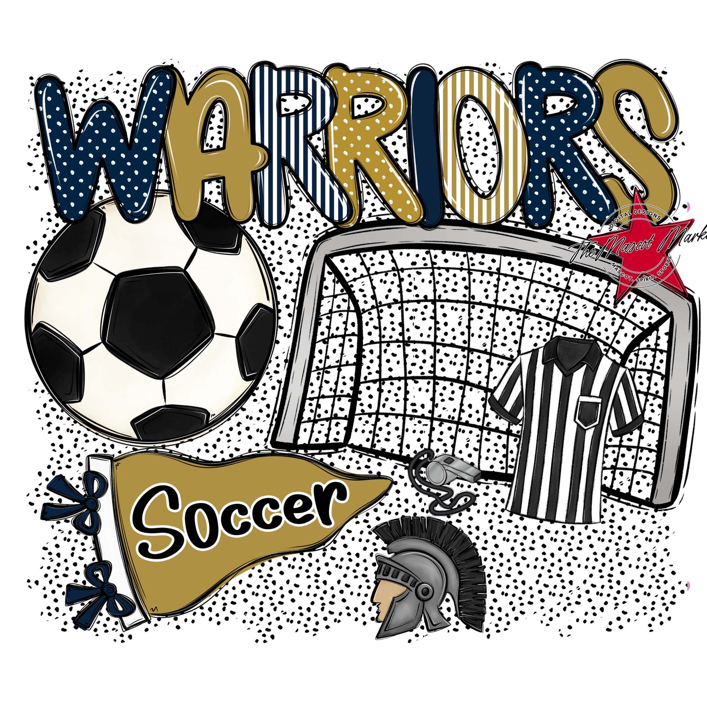 Warriors Soccer Spirit-Navy & Gold