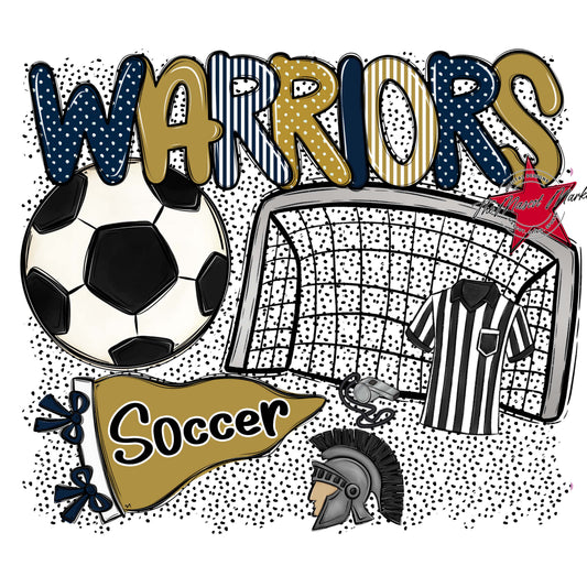 Warriors Soccer Spirit-Navy & Gold