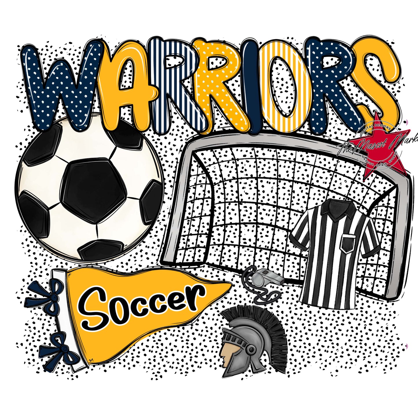 Warriors Soccer Spirit-Navy & Yellow