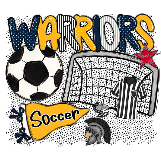 Warriors Soccer Spirit-Navy & Yellow