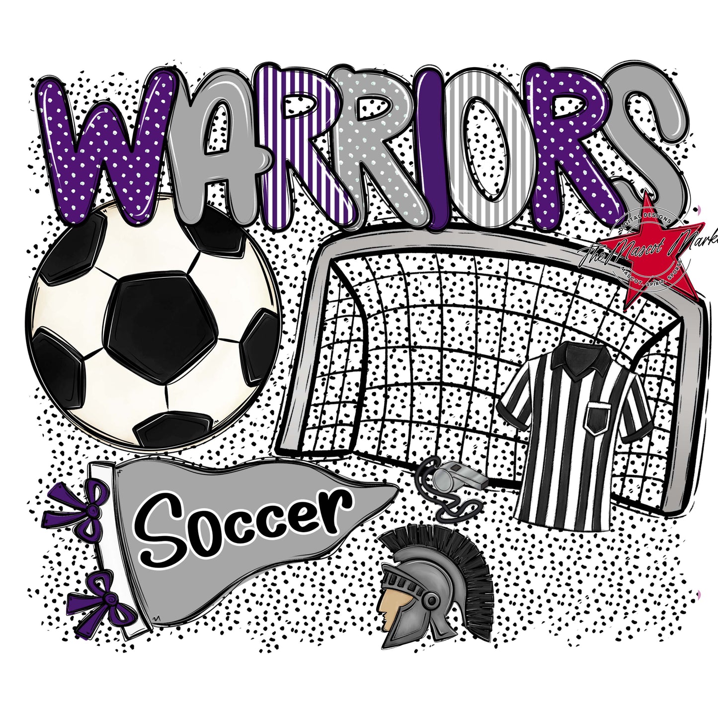 Warriors Soccer Spirit-Purple & Grey