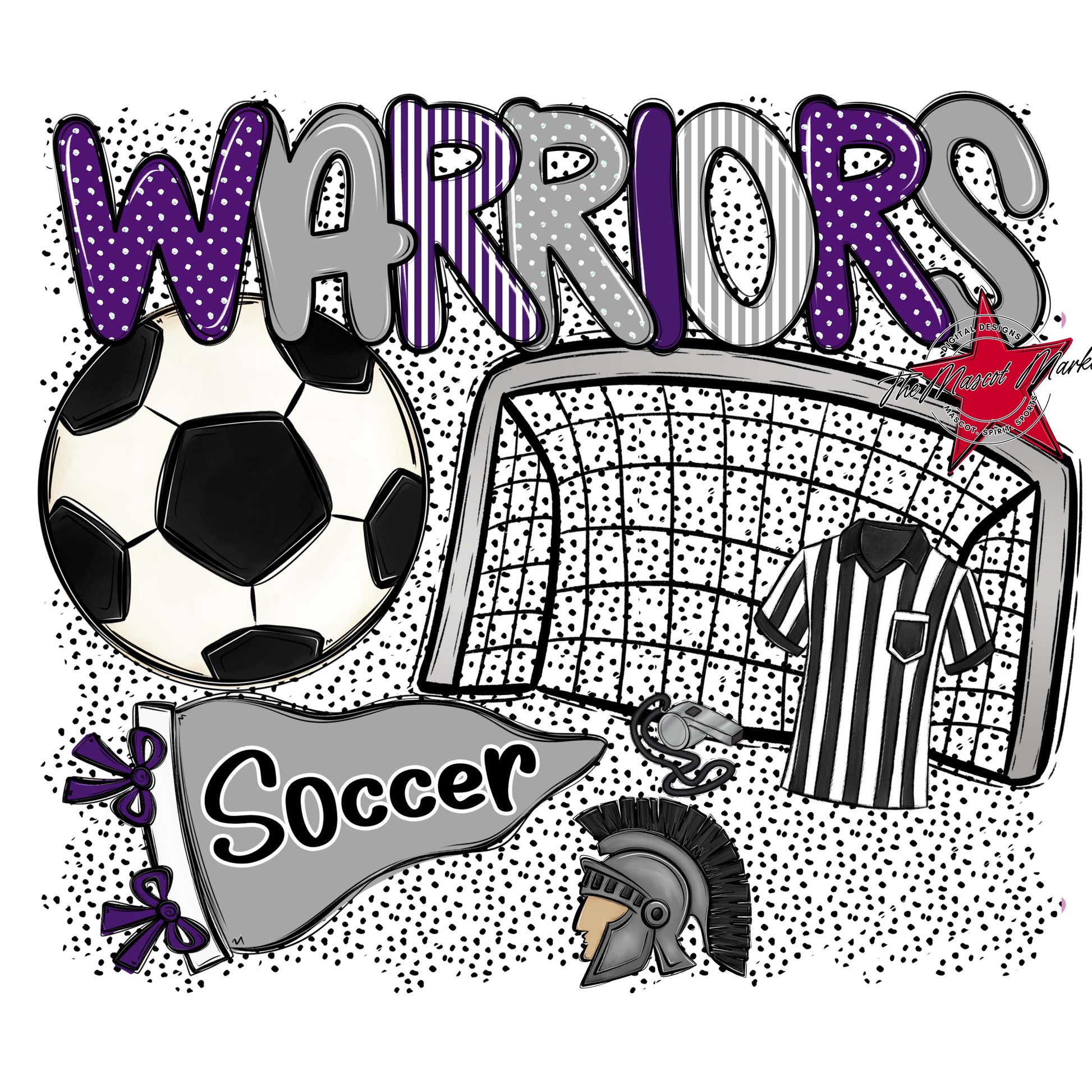 Warriors Soccer Spirit-Purple & Grey