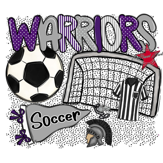 Warriors Soccer Spirit-Purple & Grey