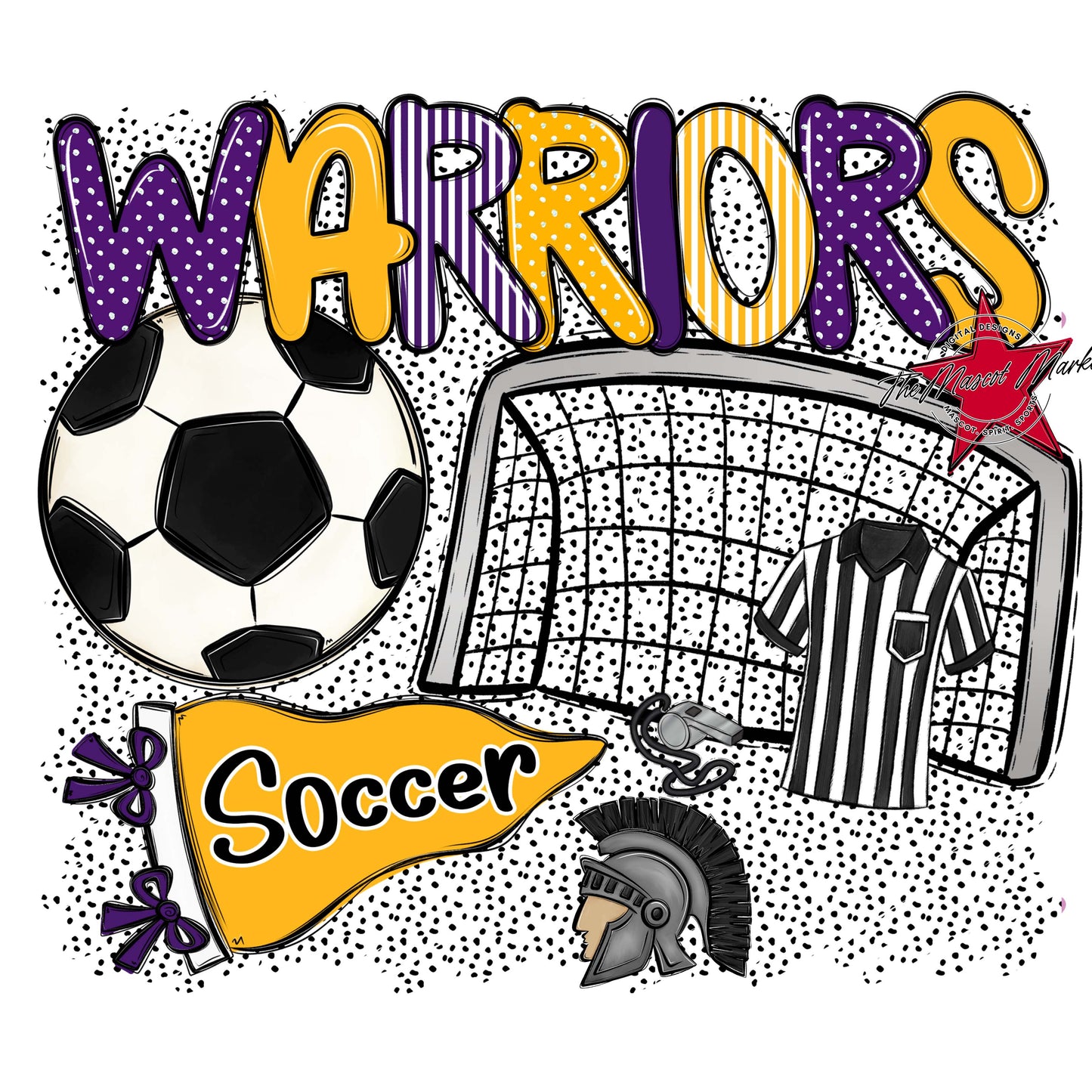 Warriors Soccer Spirit-Purple & Yellow