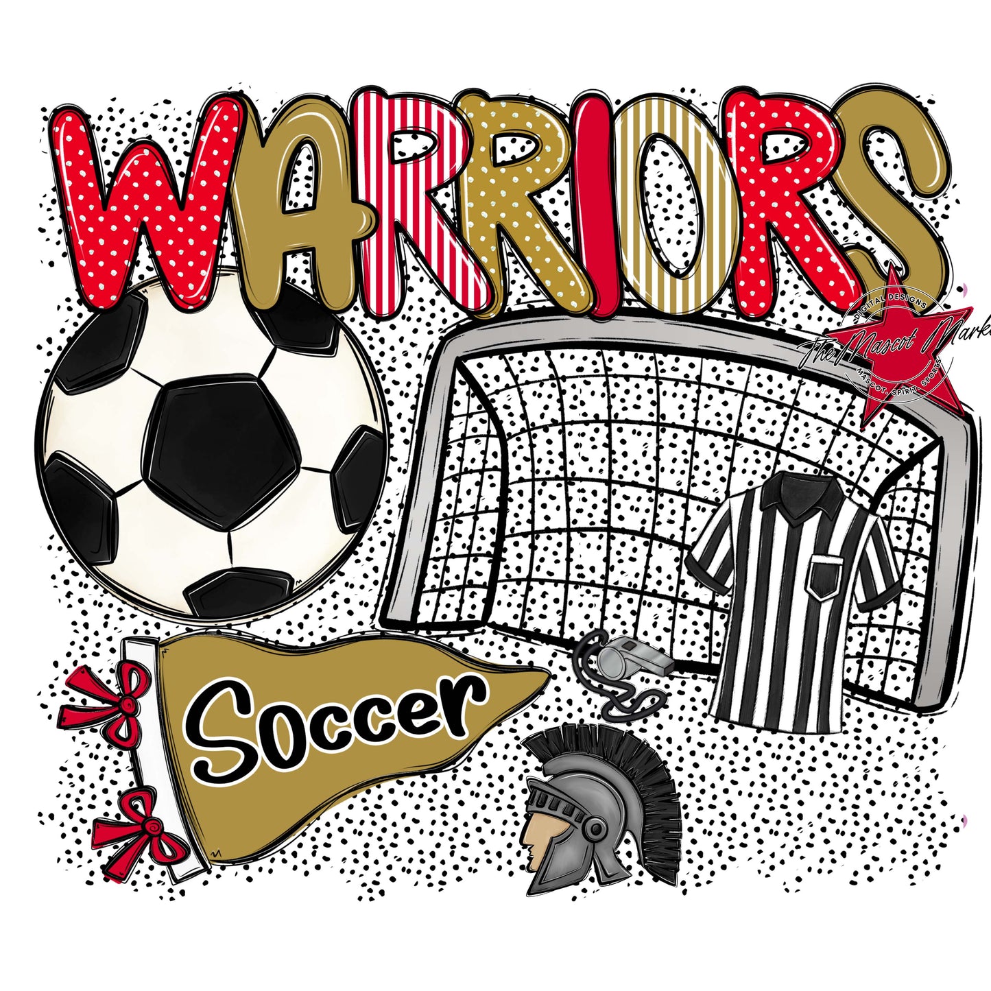 Warriors Soccer Spirit-Red & Gold