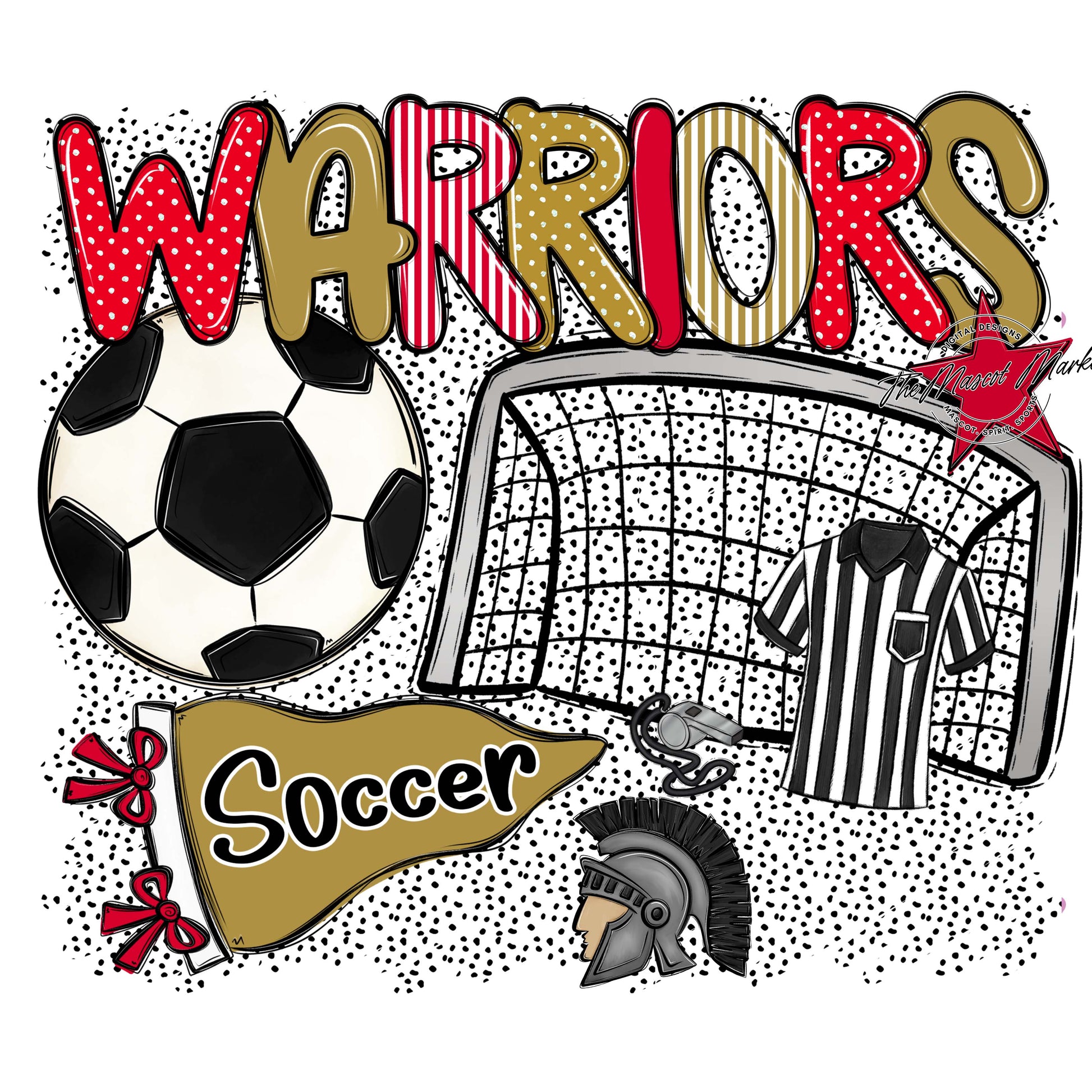 Warriors Soccer Spirit-Red & Gold