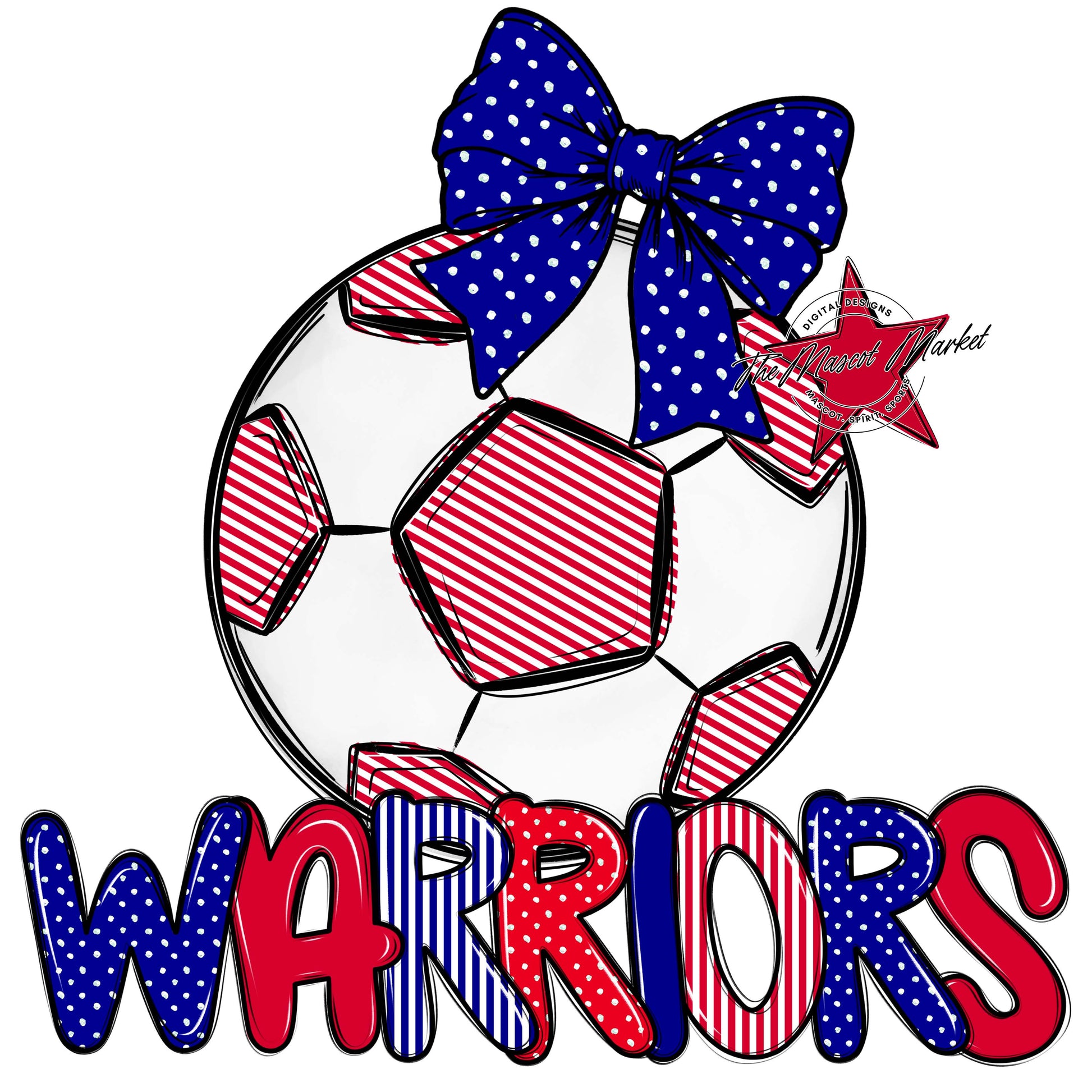 Warriors Soccer Spirit Design-Blue & Red