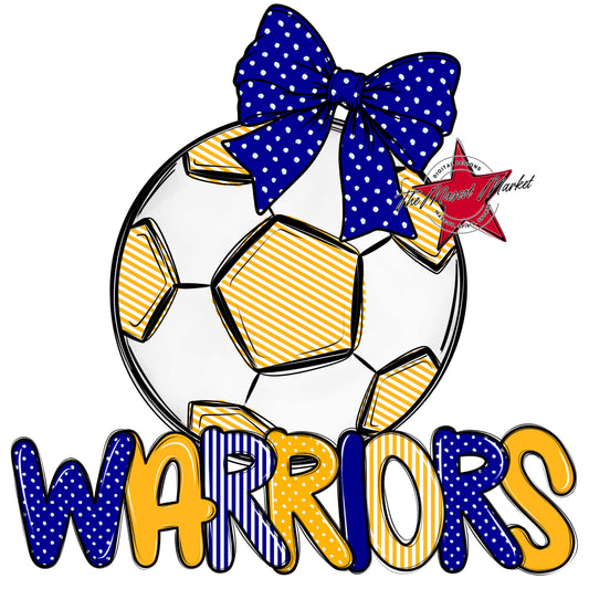 Warriors Soccer Spirit Design-Blue & Yellow