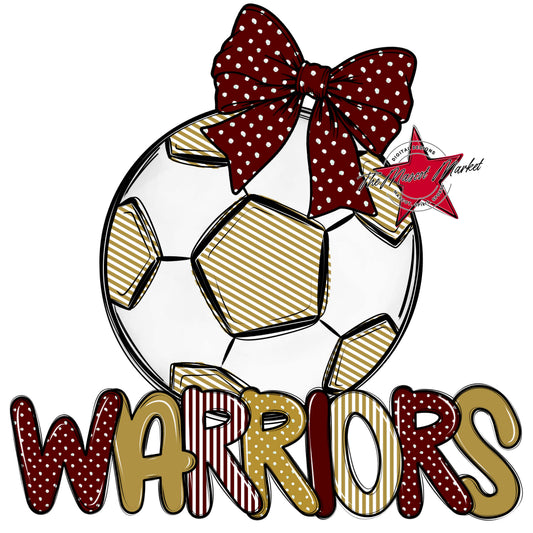Warriors Soccer Spirit Design-Maroon & Gold
