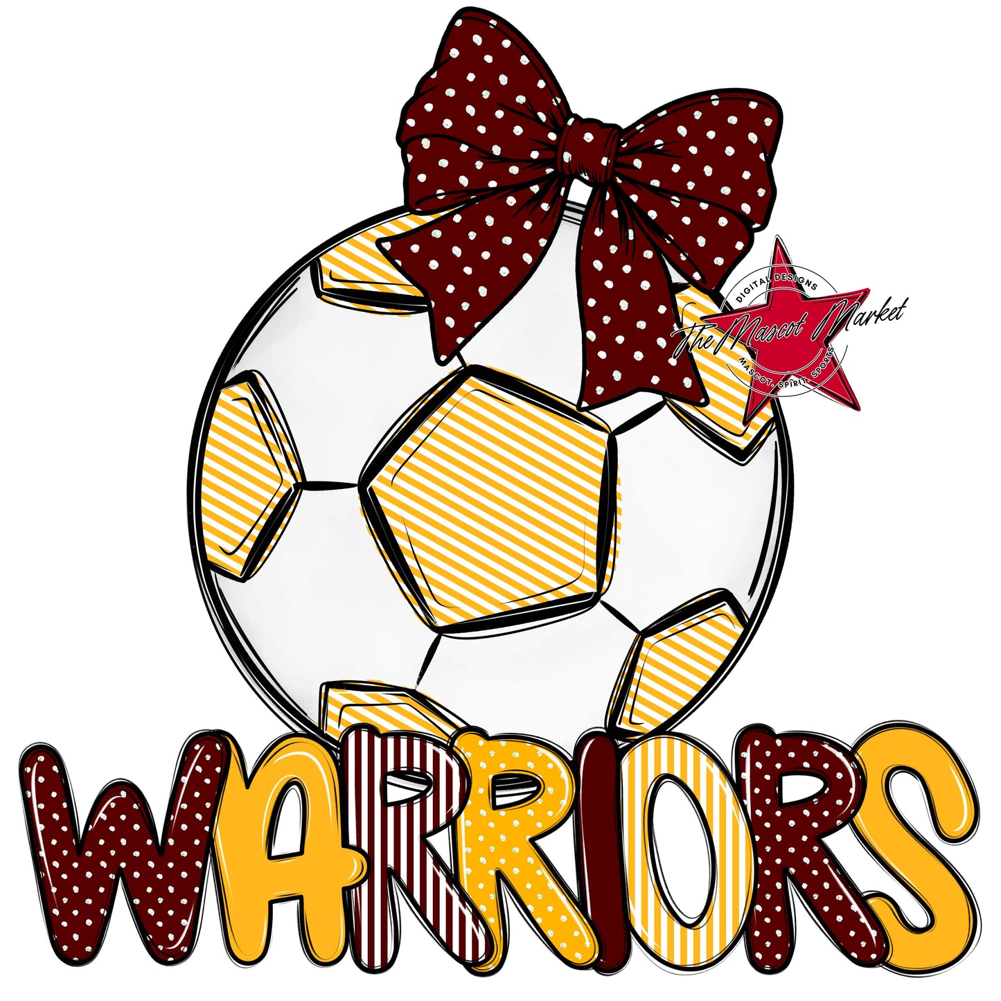 Warriors Soccer Spirit Design-Maroon & Yellow