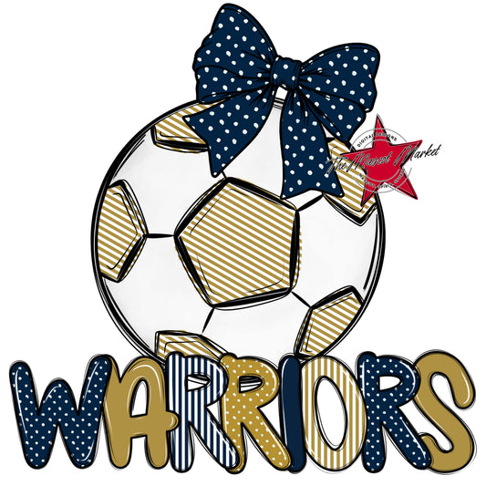 Warriors Soccer Spirit Design-Navy & Gold