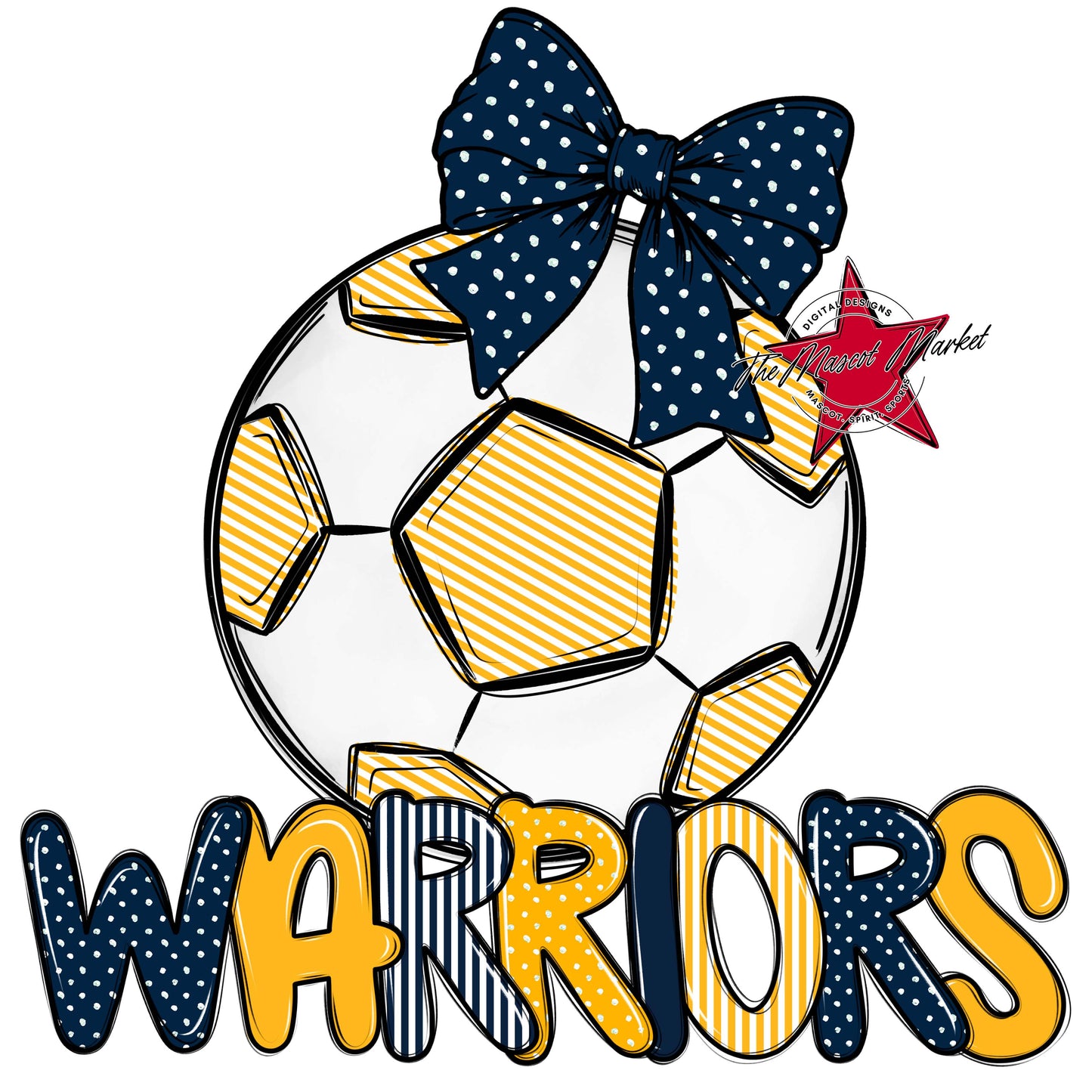 Warriors Soccer Spirit Design-Navy & Yellow