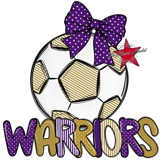 Warriors Soccer Spirit Design-Purple & Gold