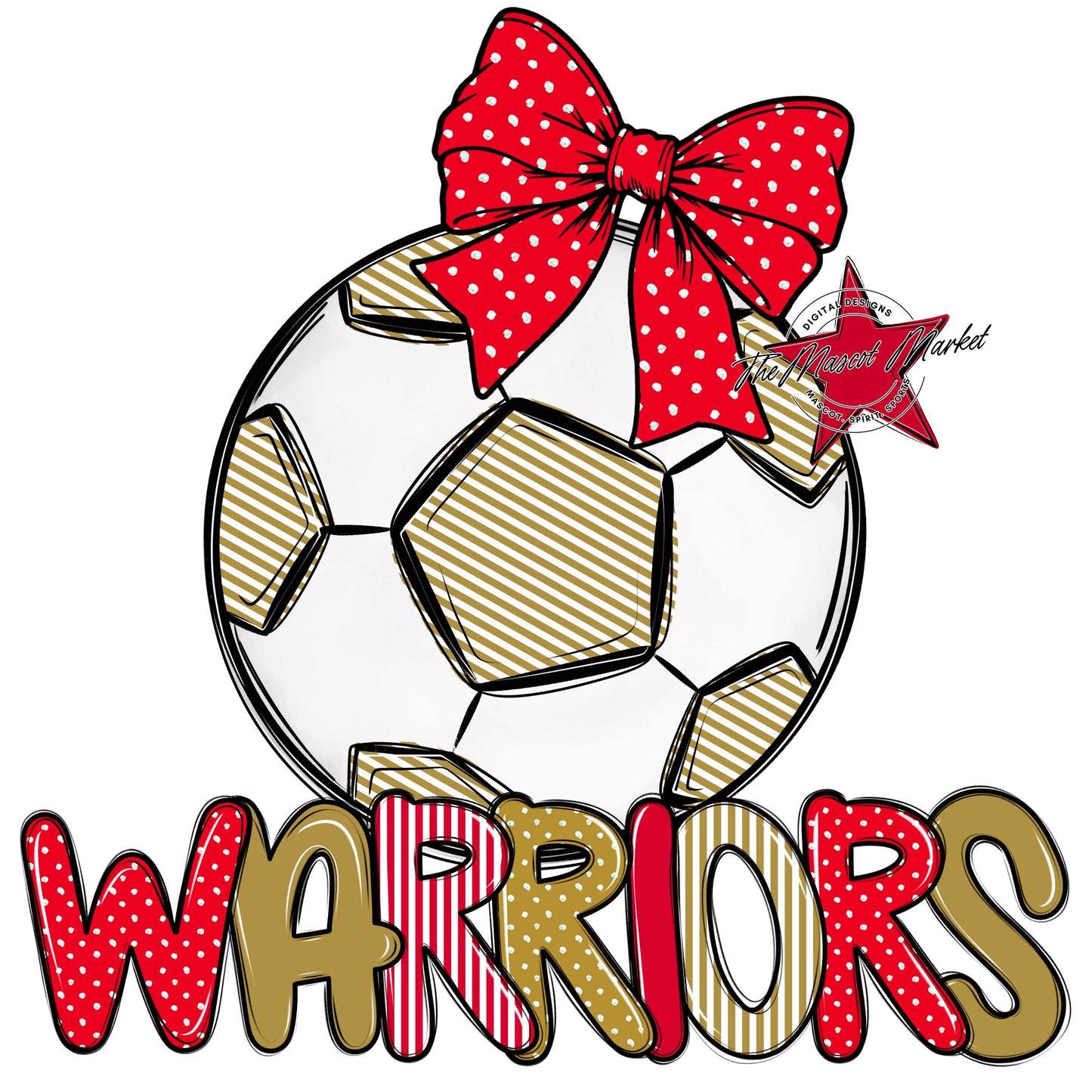 Warriors Soccer Spirit Design-Red & Gold