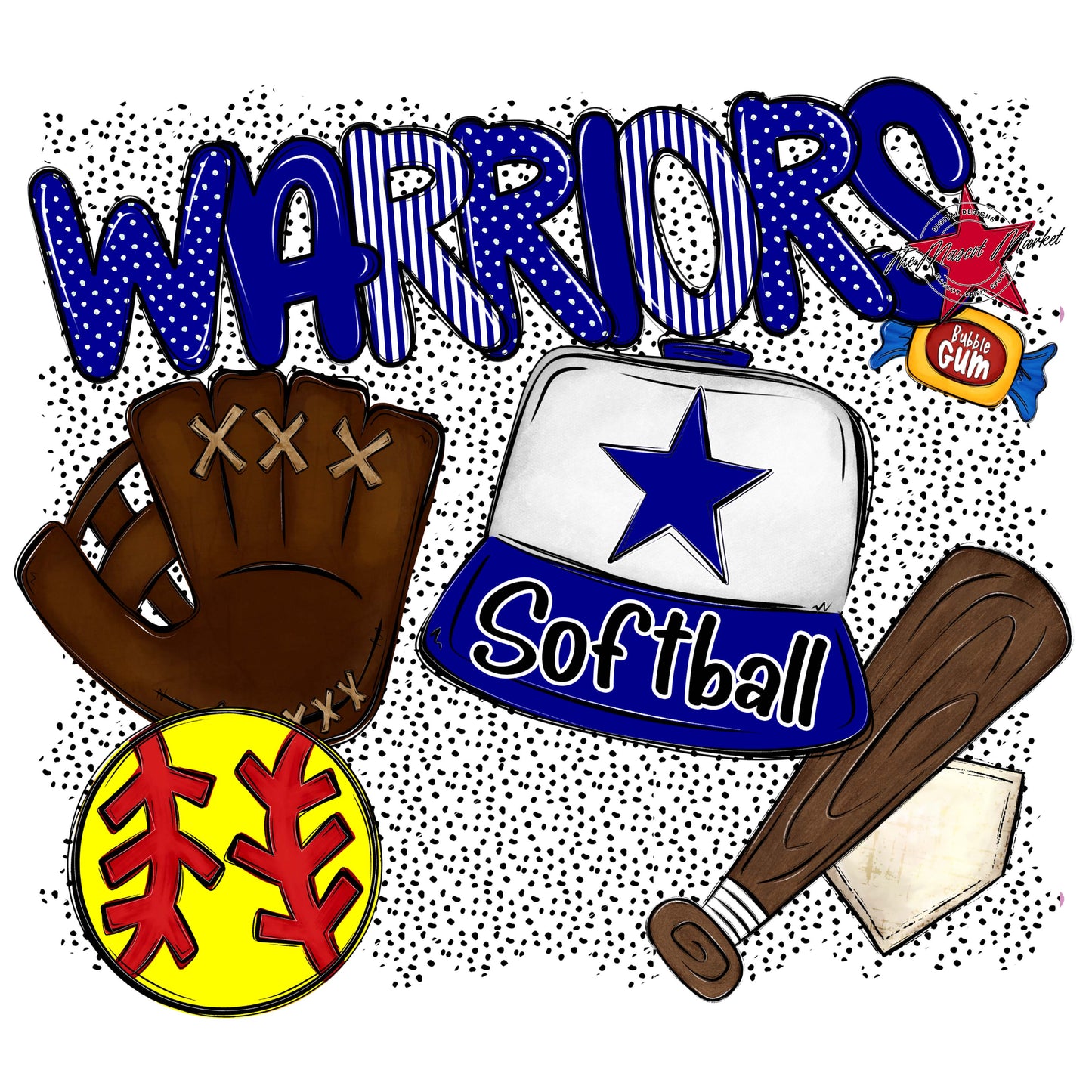 Warriors Softball Spirit-Blue