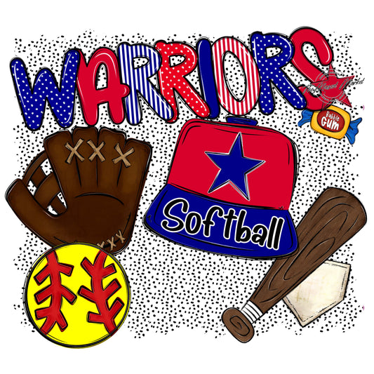 Warriors Softball Spirit-Blue & Red
