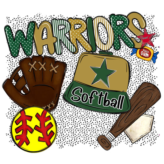 Warriors Softball Spirit-Green & Gold