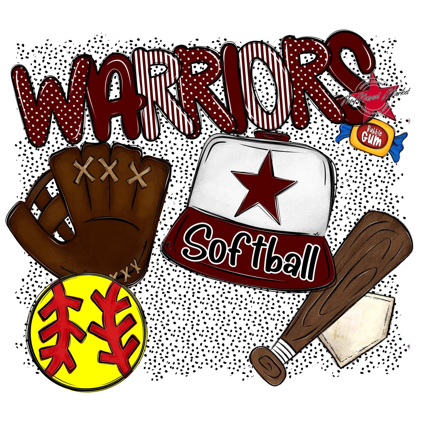Warriors Softball Spirit-Maroon