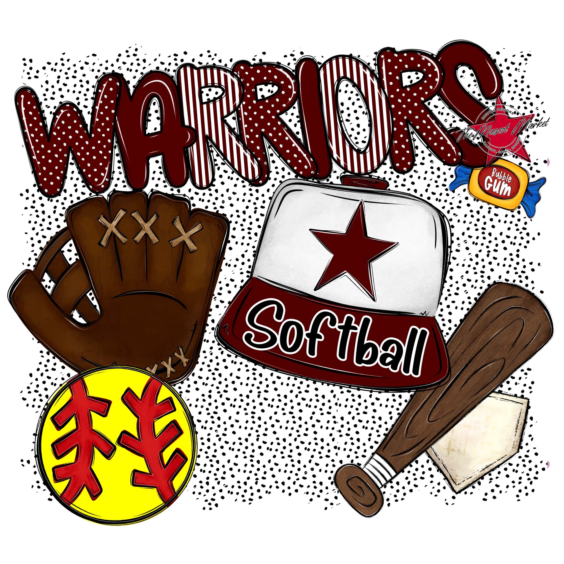 Warriors Softball Spirit-Maroon