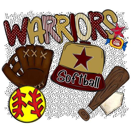 Warriors Softball Spirit-Maroon & Gold