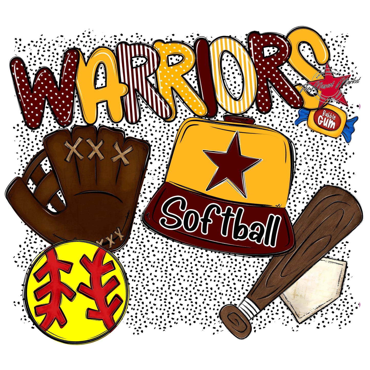 Warriors Softball Spirit-Maroon & Yellow