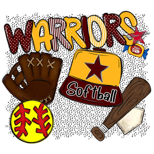 Warriors Softball Spirit-Maroon & Yellow